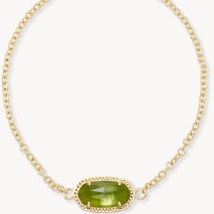 NWT Elaina Adjustable Chain Bracelet in Peridot Illusion Kendra Scott
